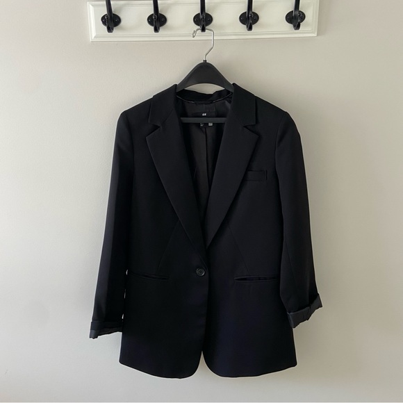 Black H&M single breasted Blazer size 6 - Picture 3 of 9